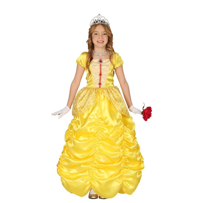 Vista frontal del disfraz de princesa de cuento en tallas 3 a 9 años