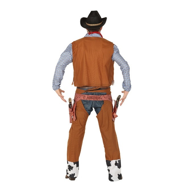 Foto lateral/trasera del modelo de vaquero cowboy del oeste