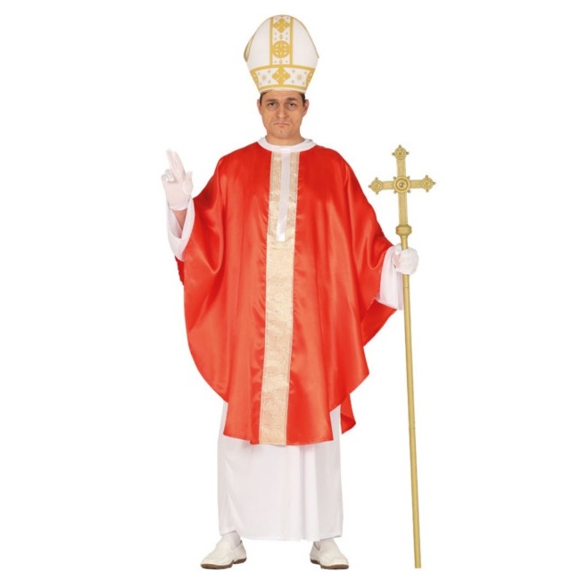 Vista frontal del disfraz de Papa religioso en stock