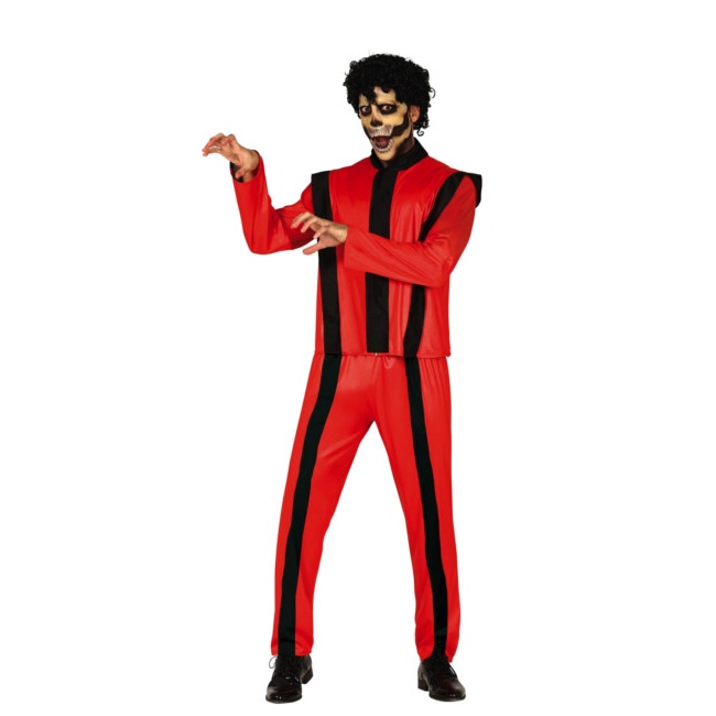 Vista frontal del disfraz de Michael Jackson thriller en stock