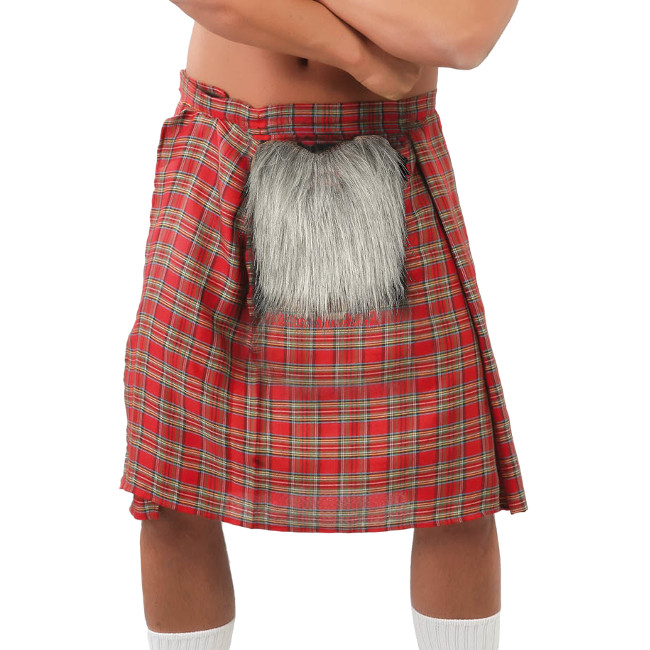 Vista principal del falda escocesa en stock