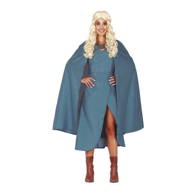Vista principal del disfraz de la reina Daenerys con capa en stock