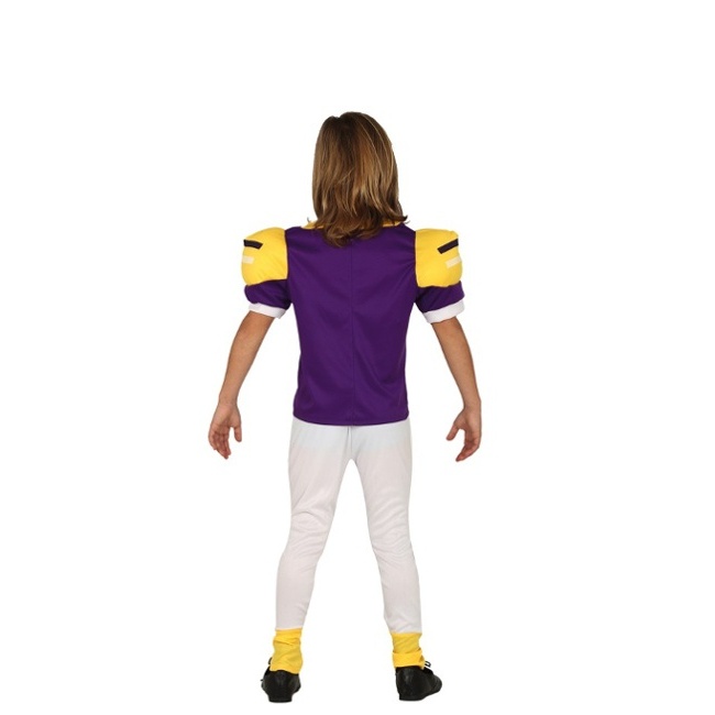 Foto lateral/trasera del modelo de quarterback universitario infantil