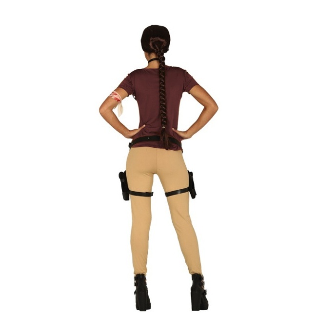 Foto lateral/trasera del modelo de Lara Croft largo