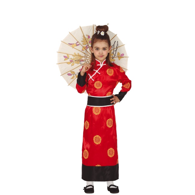 Vista delantera del disfraz de chino mandarín en tallas 3 a 12 años