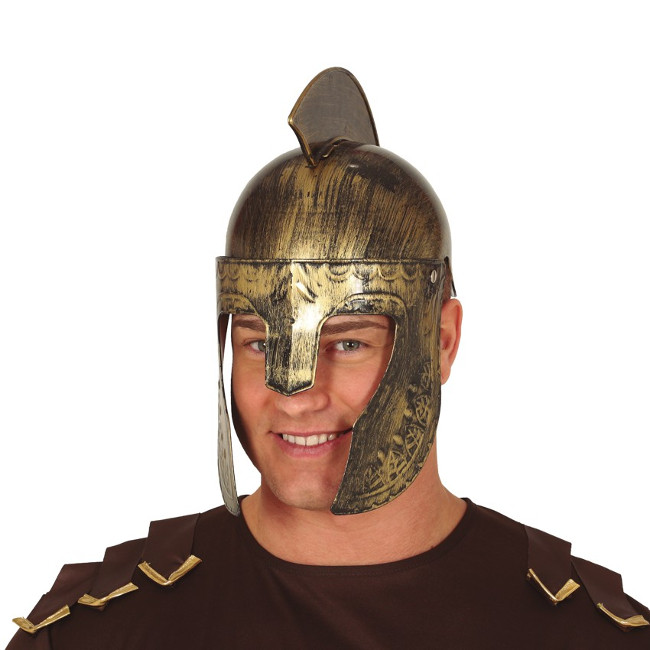 Vista delantera del casco de espartano dorado - 58 cm