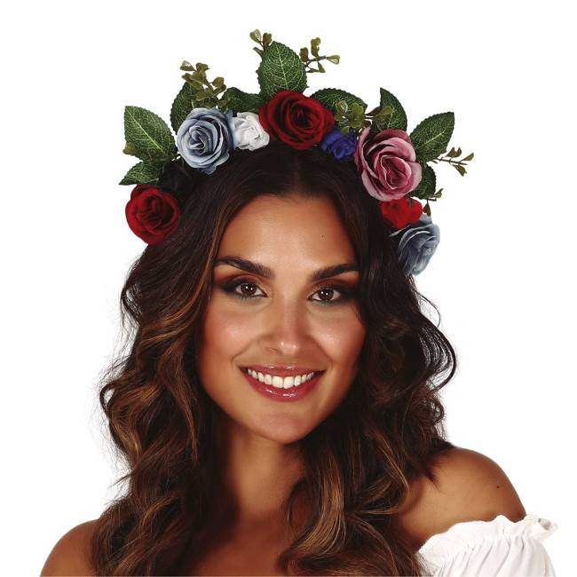 Diadema de flores con hojas por 6,00 €