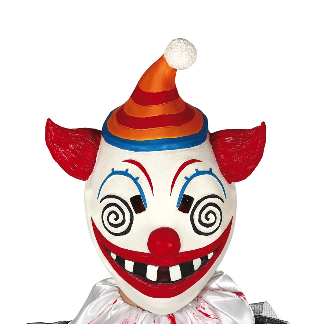 Vista principal del máscara de payaso de circo en stock