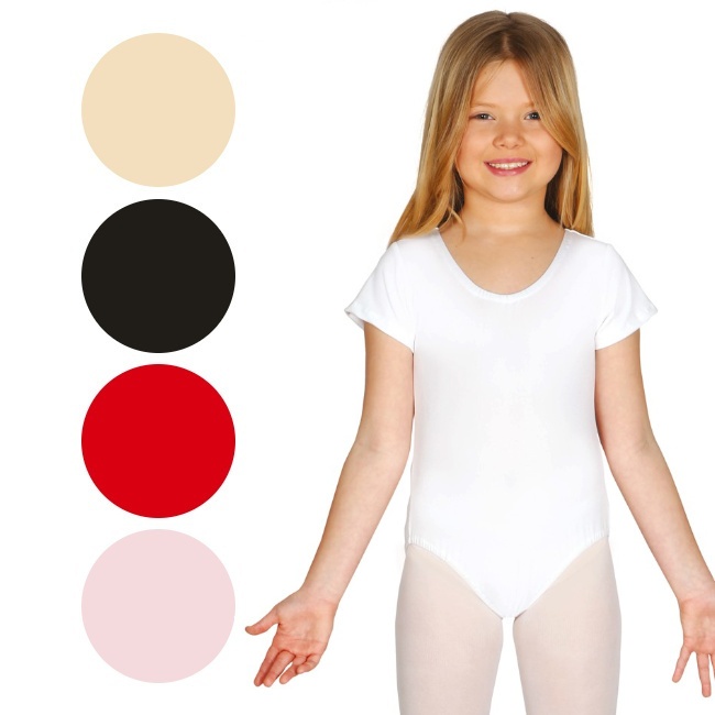 Vista frontal del body de colores infantil en tallas 3 a 12 años rosa