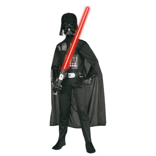Vista delantera del disfraz de Darth Vader en tallas 4-6 a 10 años)