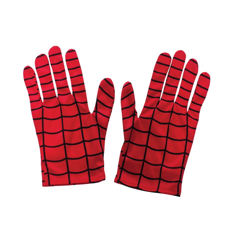 Vista frontal del guantes de Spiderman en stock