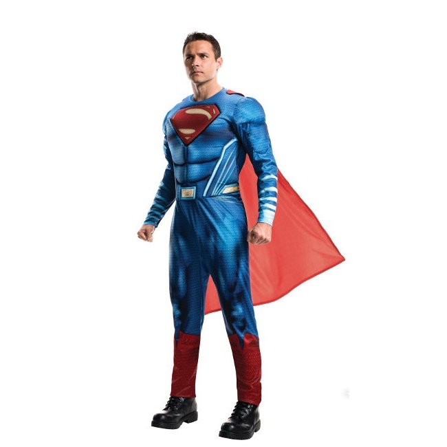 Vista frontal del disfraz de Superman musculoso en talla única