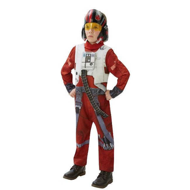 Vista delantera del disfraz de Poe Dameron Star Wars VII juvenil en tallas 9 a 14 años