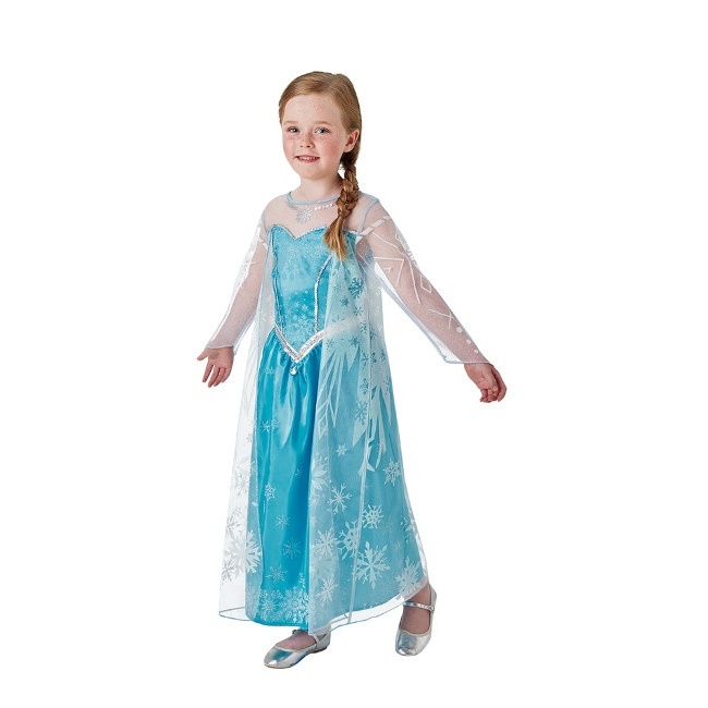 Vista principal del disfraz de Elsa de Frozen en tallas 5 a 8 años