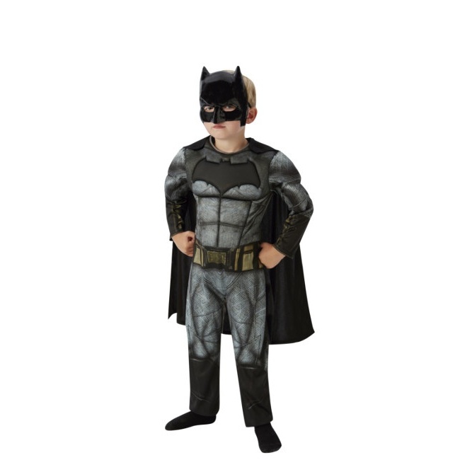 Vista frontal del disfraz de Batman musculoso en tallas 3 a 8 años