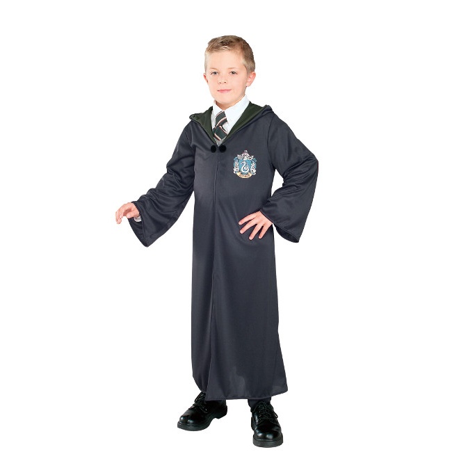 Vista delantera del disfraz de Harry Potter de Slytherin infantil en tallas 4-6 a 10 años)