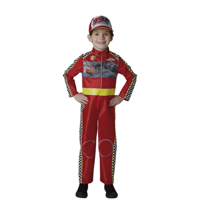 Vista delantera del disfraz de piloto de Cars 3 infantil en talla 7 a 8 años