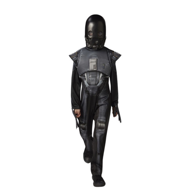 Vista delantera del disfraz de K-2SO de Star Wars infantil en tallas 5 a 10 años