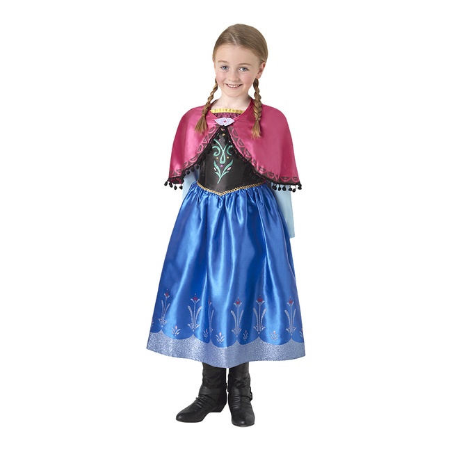 Vista principal del disfraz de Anna de Frozen infantil en talla 7 a 8 años