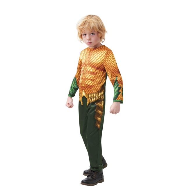 Vista delantera del disfraz de Aquaman classic en tallas 3 a 9 años