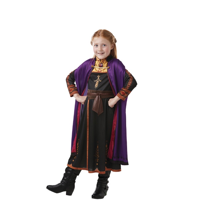 Vista delantera del disfraz de Anna de Frozen II en tallas 3 a 8 años