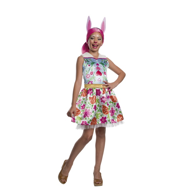 Vista frontal del disfraz de Bree Bunny de Enchantimals en tallas 4-6 a 7 años)
