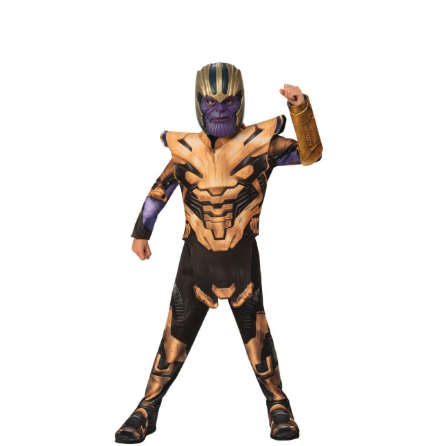 Vista principal del disfraz de Thanos de Endgame en tallas 4-6 a 10 años)