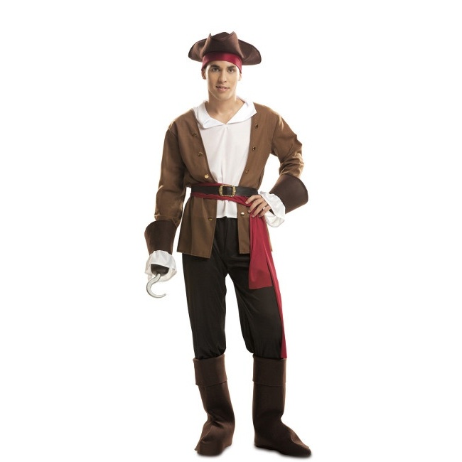 Vista principal del disfraz de pirata del Caribe disponible también en talla XL