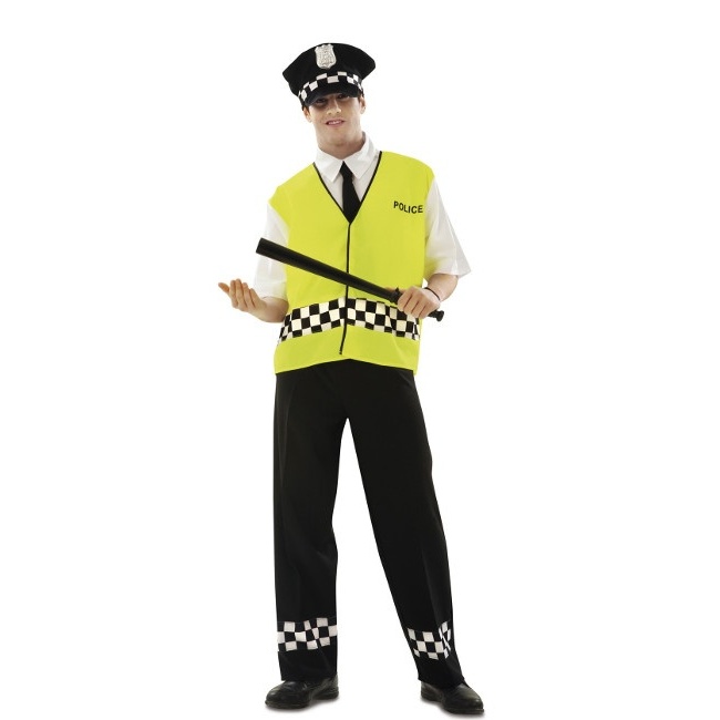 Vista principal del disfraz de policía de tráfico en talla M-L