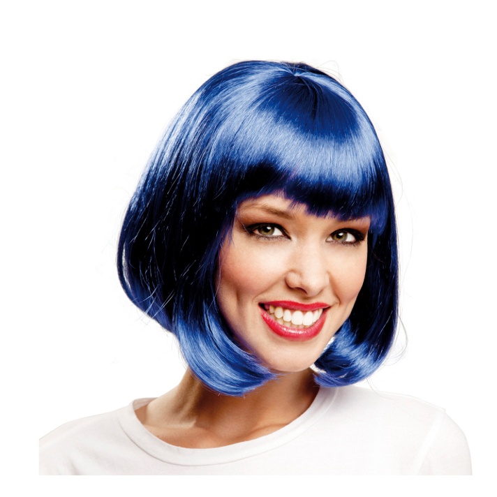 Vista principal del peluca azul en stock