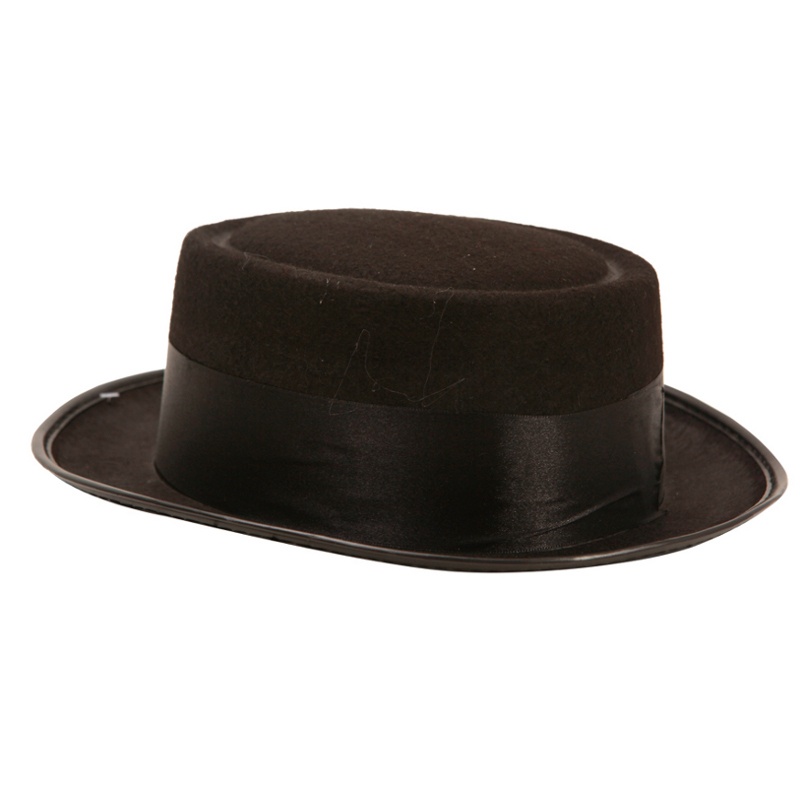 Vista delantera del sombrero negro de Heisenberg - 58 cm en stock