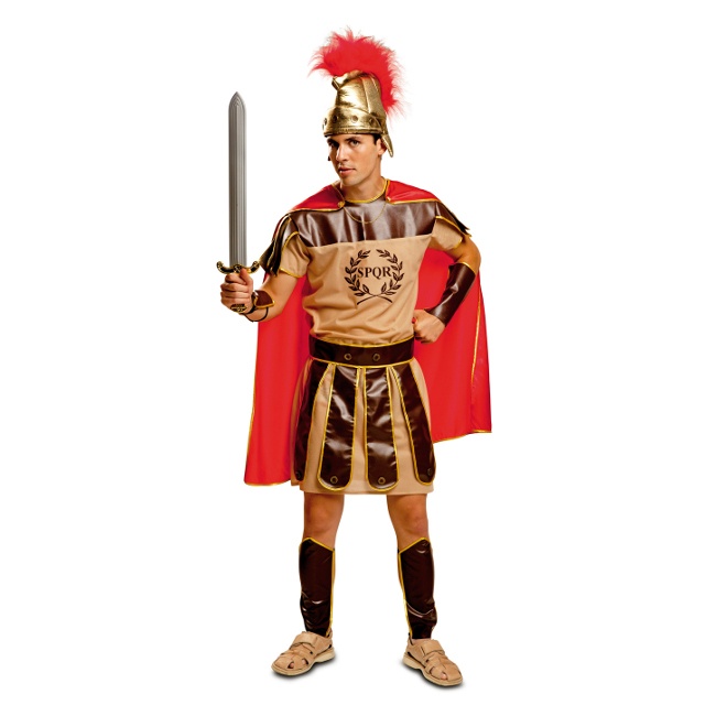 Vista delantera del disfraz de centurión romano en talla M-L