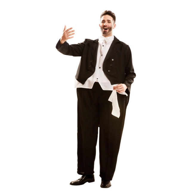Vista principal del disfraz de cantante de ópera en talla M-L