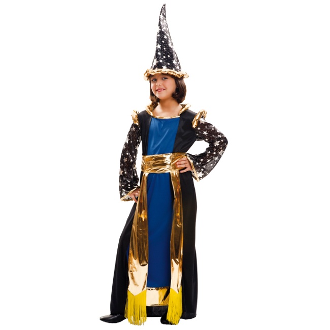 Vista principal del disfraz de mago en tallas 3 a 12 años