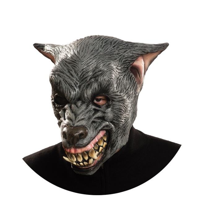 Vista frontal del máscara de lobo en stock