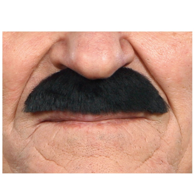 Vista principal del bigote negro mediano en stock