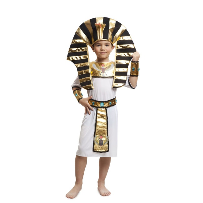Vista delantera del disfraz de egipcio elegante en tallas 3 a 12 años