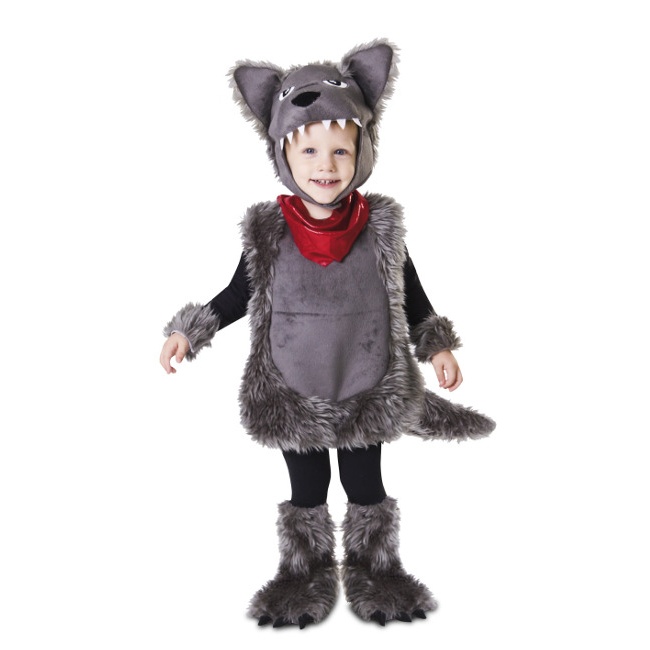 Vista principal del disfraz de lobo en tallas 1 a 6 años