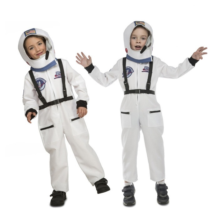 Vista delantera del disfraz de astronauta infantil en tallas 3 a 7 años