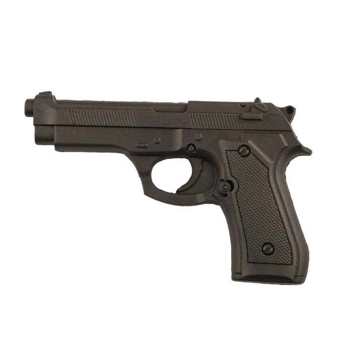 Vista delantera del pistola negra de foam - 20 cm en stock