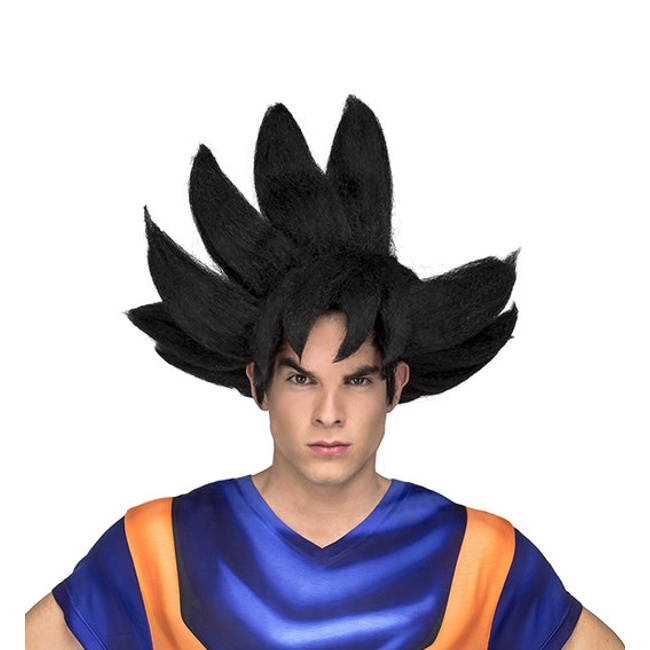 Peluca de Saiyan Son Goku de Dragón Ball en caja para niño