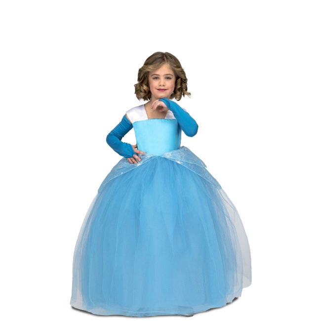 Disfraz de princesa azul con can can para niña por 33,50 €