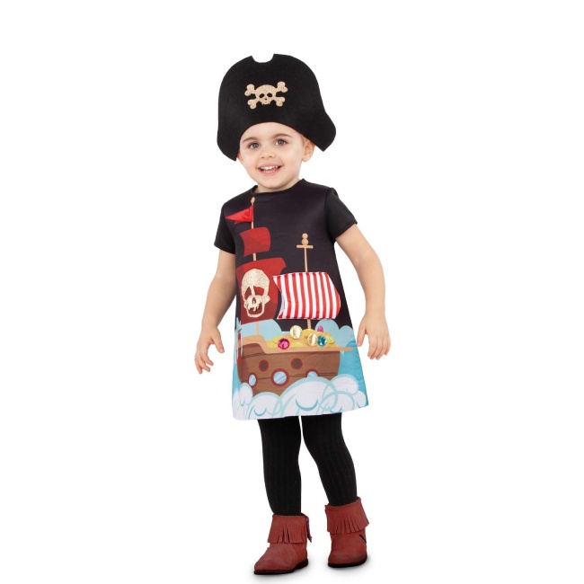 Apto Escalofriante Enjuague bucal Disfraz de capitana pirata para bebé niña por 19,00 €