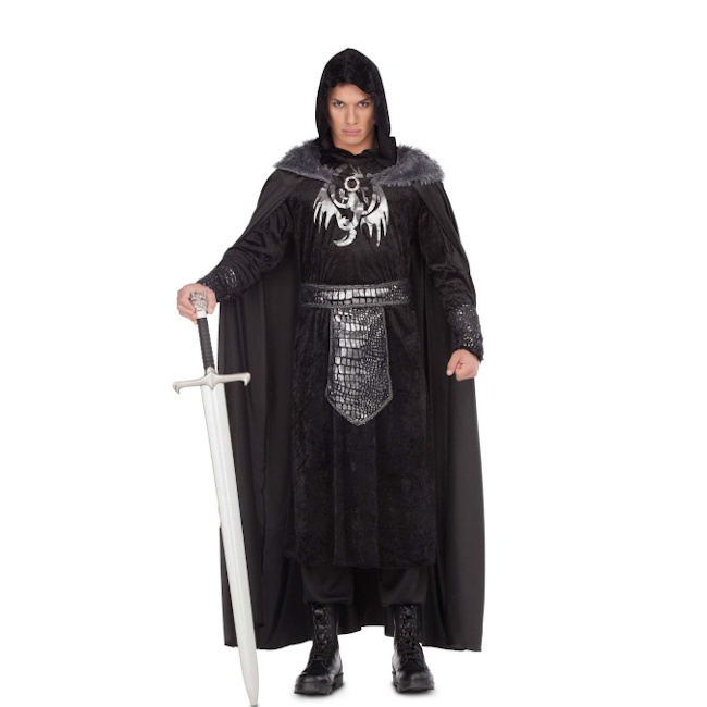 Vista principal del disfraz de guerrero negro del norte disponible también en talla XL