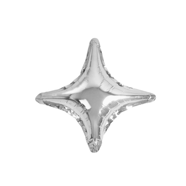 Globo de estrella de 4 puntas metalizado de 25 cm