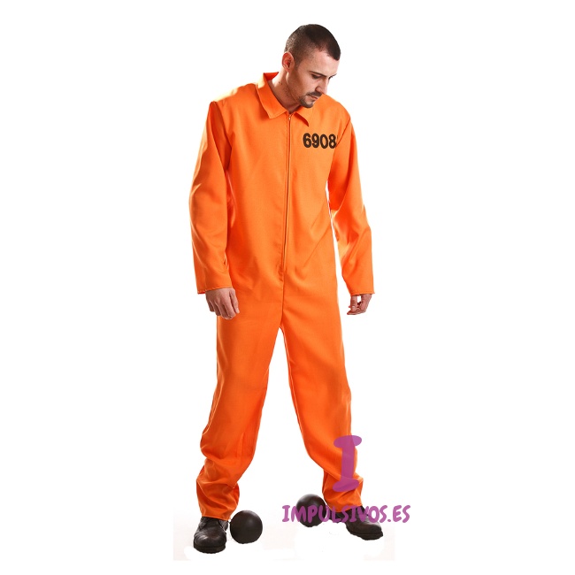 Vista principal del disfraz de preso Guantánamo en talla M-L