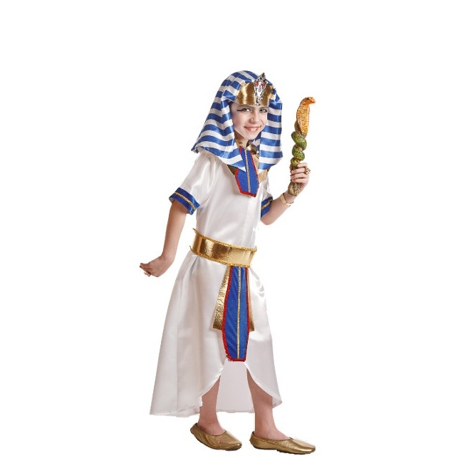 Vista principal del disfraz de faraón en tallas 3 a 10 años