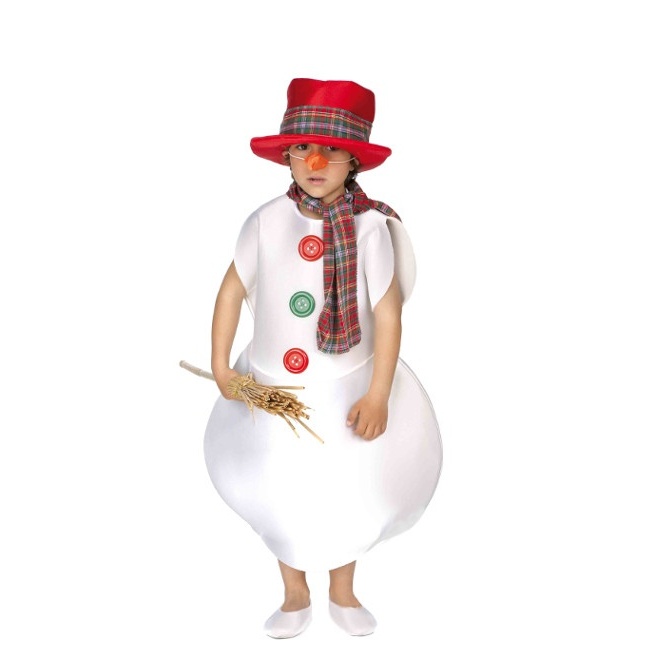 Vista principal del disfraz de muñeco de nieve en stock