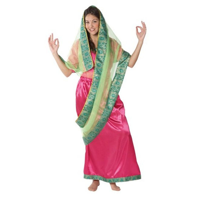 Vista frontal del disfraz de hindú en talla M-L