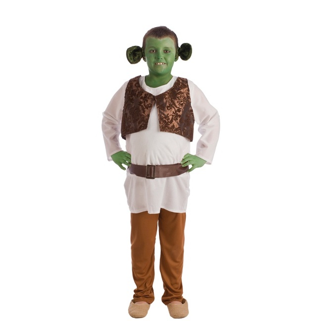 Vista principal del disfraz de ogro verde infantil en tallas 3 a 10 años